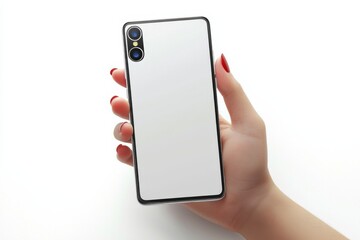 Blank Smartphone Mockup on Hand created with Generative AI