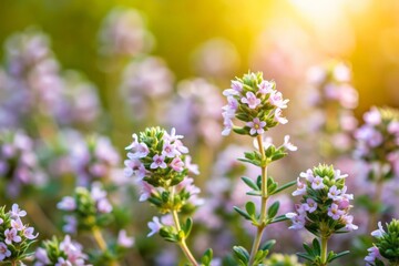 Delicate Pink Thyme Flowers in Bloom. thymes flower, species, Spices, herbs, flowers, nature