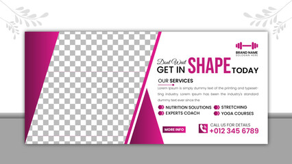 Gym billboard design & fitness diecut flyer