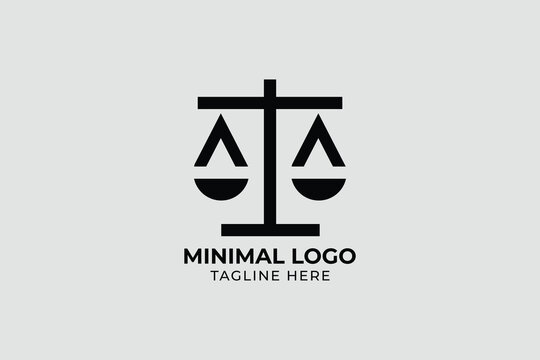 minimalist justice and pillar logo design, attorney logo vector design. justice law logo design template