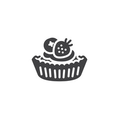 Tartlet with a fruit topping vector icon