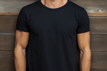 Blank T-Shirt Mockup. Men&rsquo;s Plain Tee Template. Apparel Design Mockup. Clothing Fashion Mockup.