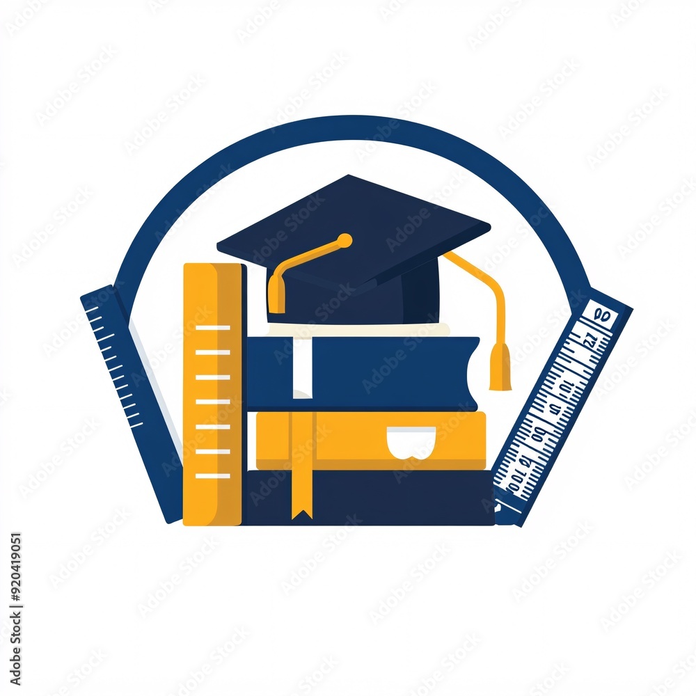 Wall mural 240805 06. a simple vector icon illustration depicting the group of book items at center for a websi