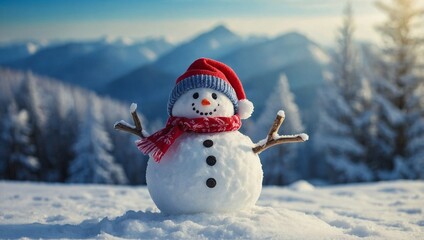 Obraz premium snowman in the snow