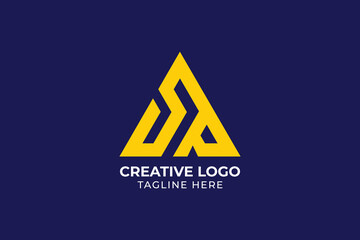 Linked triangles geometric abstract logo, Triangle tech business logo 