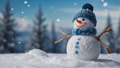 Obraz premium snowman of blue sky