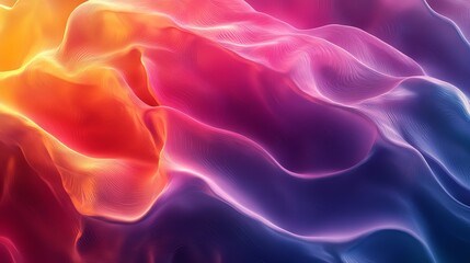 Obraz premium Abstract flowing fabric in vibrant hues of purple and orange, dynamic and ethereal.