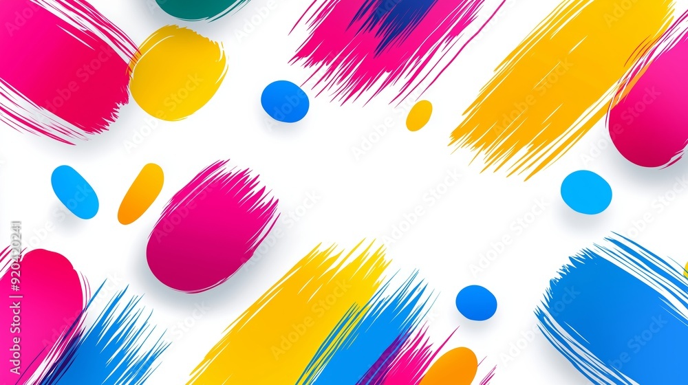 Wall mural a colorful background with a white background and a blue circle in the middle. the background is ful