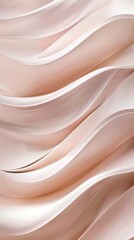 Fototapeta premium The elegant folds of warm beige fabric flow softly, showcasing texture and design potential for various projects
