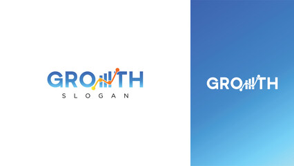 Fototapeta premium Growth Logo with the symbol representing the success and growth icon in vector art template 