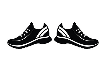 Running Shoes Icon Silhouette Illustration