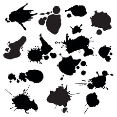 collection of various vector ink blots for your designs 