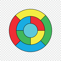 Colorful Circular Diagram Representing Five-Color Theorem Concept