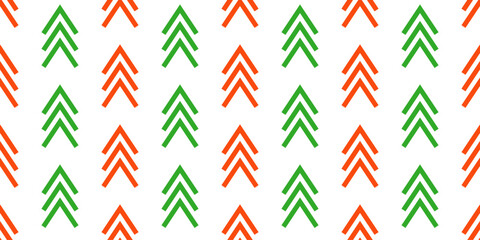 Christmas tree seamless pattern. Red and green candy zigzag stripes background. Christmas present pattern. Holiday lines backdrop. Xmas gift wrapping print. Vector Illustration on white background.