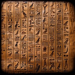 ancient Egyptian hieroglyphs, AI generated