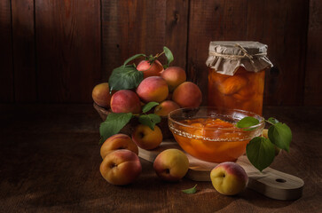 ripe apricot berries and jam