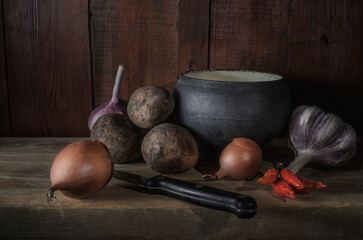 onion and potatoes