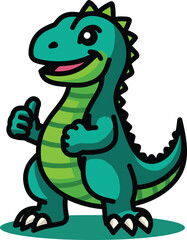 Cute Dinosaur Cartoon Mascot Illustration