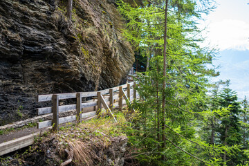 Bisse of Rho hiking in Crans Montana.Switzerland
