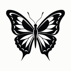 Butterfly silhouettes collection vector illustration isolated on white background