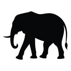 Fototapeta premium Illustration of Walking Elephant silhouette isolated 