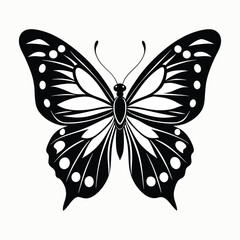 Butterfly silhouettes collection vector illustration isolated on white background