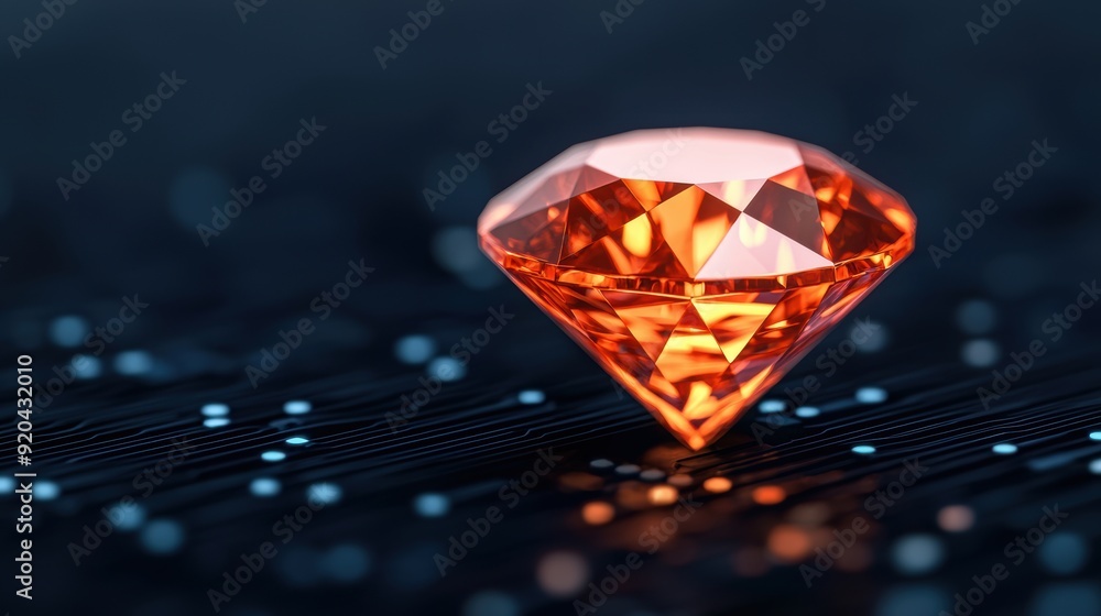 Poster cutting-edge diamond identity verification technology with copy space for text, ultra high definitio