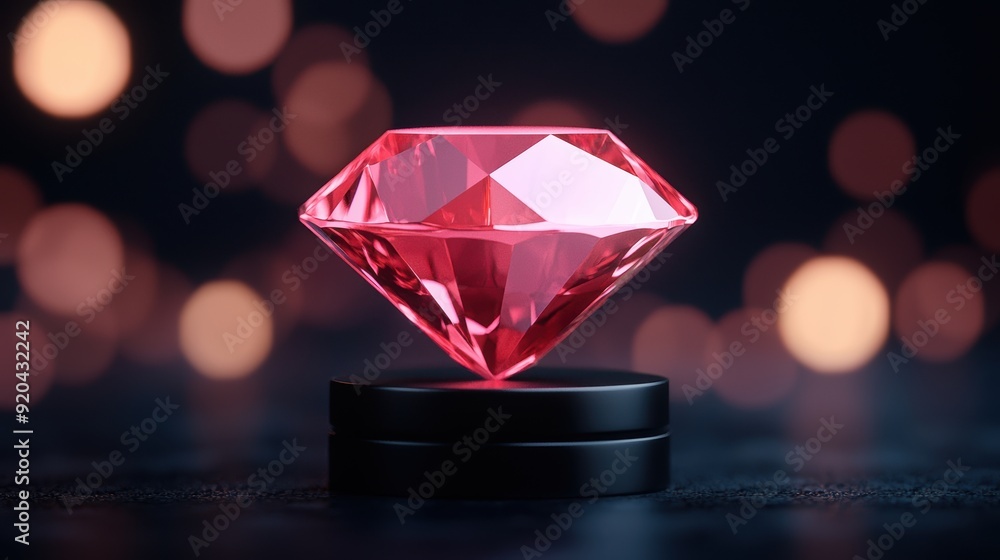 Poster futuristic gemstone retail assistant in high-tech store with copy space for text - 8k resolution wit