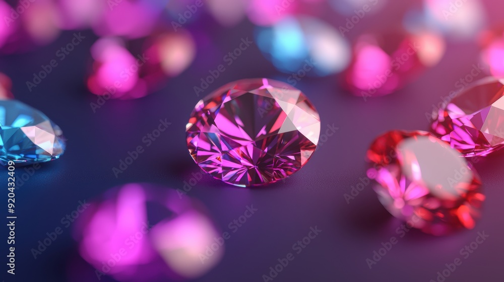 Poster cutting-edge futuristic retail analytics gemstone graphics technology with copy space in 8k high det