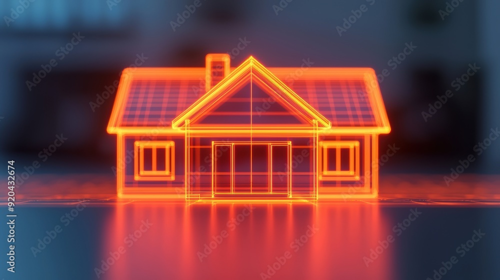 Poster futuristic smart gemstone virtual staging interface for modern property with copy space. high detail