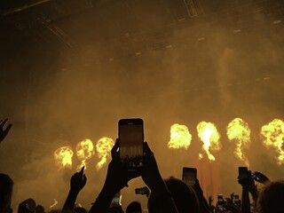 Flames on the stage