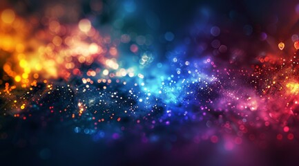 This vibrant abstract background features colorful light trails, ideal for digital art and graphic design