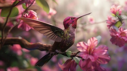 Fototapeta premium Hummingbird in Bloom