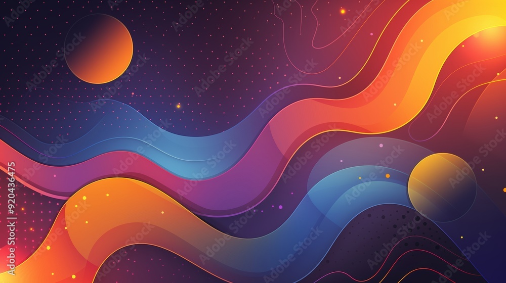 Poster colorful background vector presentation design with dynamic shapes and lines, purple pink orange gra