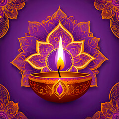 Happy Diwali. the festive night of Hindu festival Diwali. The Festival of Lights and background