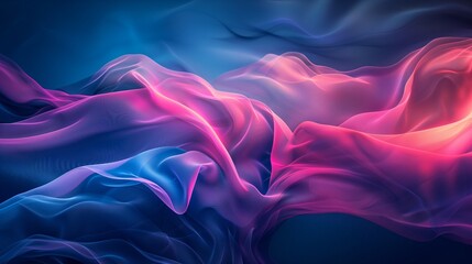 Obraz premium Dark blue and pink background with abstract waves and curves, soft light, gradient color