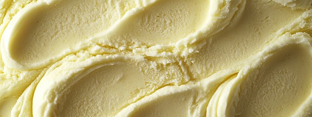 Close-up of the texture of lemon sorbet or ice cream.