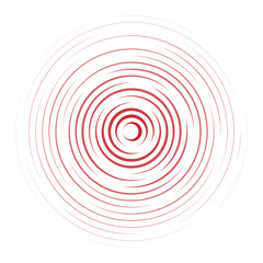 Concentric ripple circles line. Radial signal, sonar wave, soundwave icon isolated on white background. Touch effec. Round circular signal