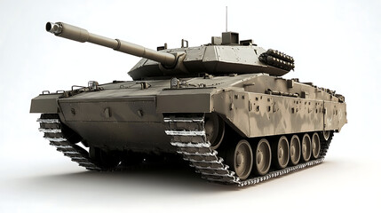 A merkava mk4 tank isolated white background. Generative AI illustration 