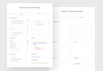 Daily Business Planner Layout
