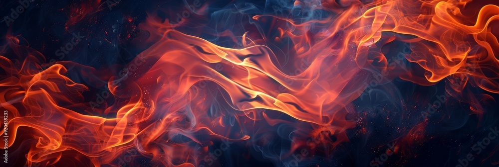 Poster vibrant and captivating abstract flames in dynamic and rich hues for various artistic and media appl