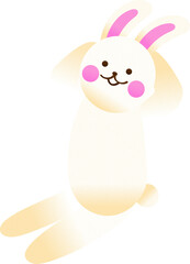 rabbits put its hands on the head