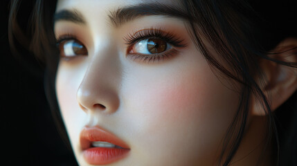 portrait of beautiful young asian woman with exquisite make-up