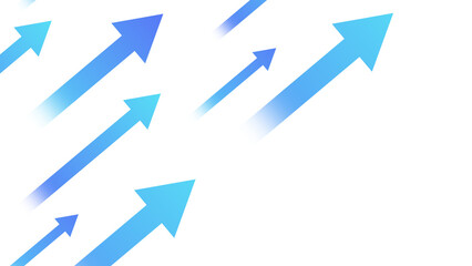 右斜め上に進む矢印のイラスト　