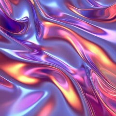 Abstract Liquid Forms Holographic 3D Wave Background: A Mesmerizing Abstract Art Canvas for Immersive Experiences.