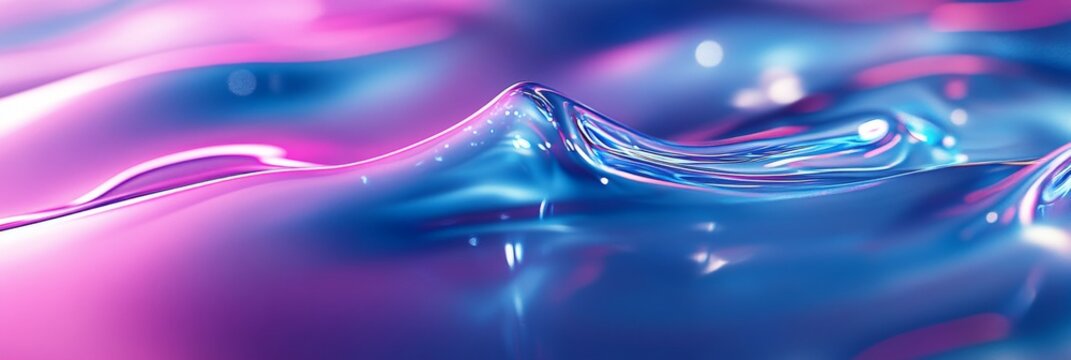 Abstract Liquid Forms Holographic 3D Wave Background: A Mesmerizing Abstract Art Canvas for Immersive Experiences.