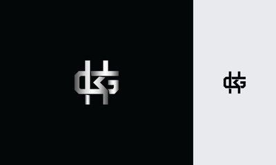 initial letters KG or GK ,K, G, overlapping interlock monogram logo line art style