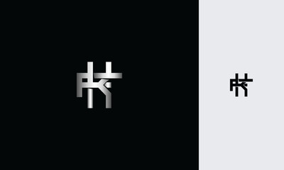 Obraz premium initial letters KF or FK ,K, F, overlapping interlock monogram logo line art style