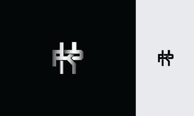 Obraz premium initial letters KP or PK ,K, P, overlapping interlock monogram logo line art style