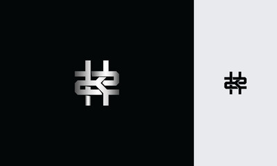 Obraz premium initial letters K2 or 2K ,K, 2, overlapping interlock monogram logo line art style